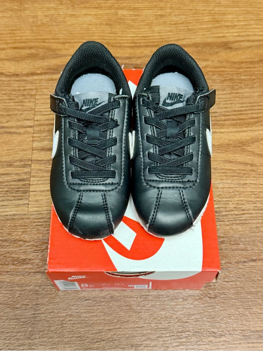 Nike Cortez EasyOn Black White Toddler Kids Sneakers Size 8C